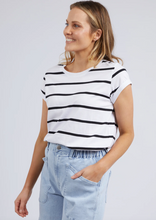 Load image into Gallery viewer, Foxwood Manly Stripe Tee Black/White Stripe | Abbey Road Kaikoura