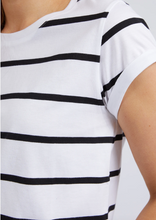 Load image into Gallery viewer, Foxwood Manly Stripe Tee Black/White Stripe | Abbey Road Kaikoura