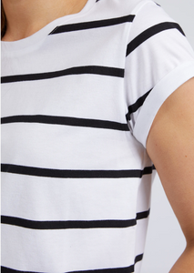 Foxwood Manly Stripe Tee Black/White Stripe | Abbey Road Kaikoura