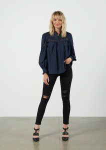 ET ALIA Mikaela Blouse Ink | Abbey Road Kaikoura