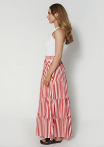 DEAR SUTTON Mika Skirt Red Stripe | Abbey Road Kaikoura