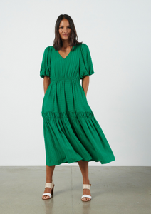 ET ALIA Olivia Dress Green | Abbey Road Kaikoura