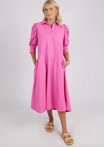 ELM Primrose Dress Super Pink | Abbey Road Kaikoura