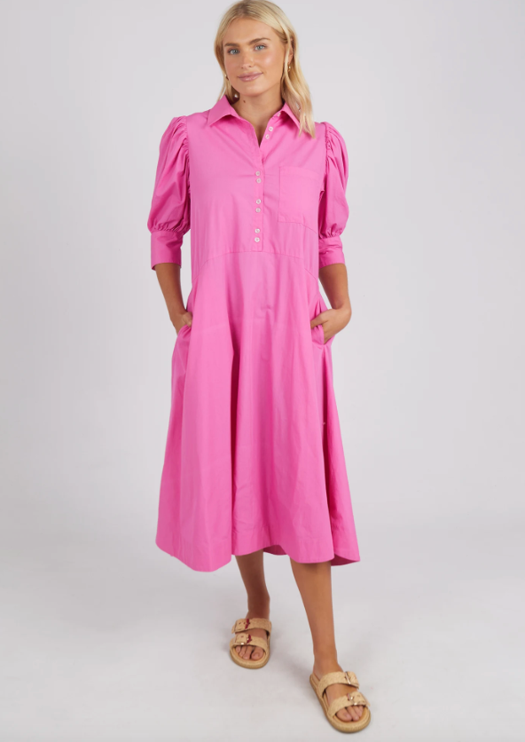 ELM Primrose Dress Super Pink | Abbey Road Kaikoura