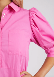 ELM Primrose Dress Super Pink | Abbey Road Kaikoura