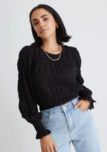 Load image into Gallery viewer, IVY &amp; JACK Grace Shirred Back Tie Top Black | Abbey Road Kaikoura
