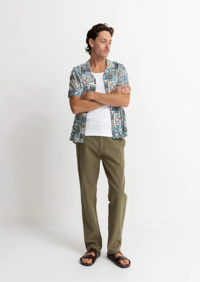 RHYTHM Tile SS Shirt Teal | Abbey Road Kaikoura