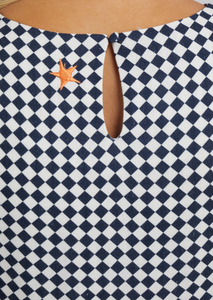 ELM Zest Dress Navy Checkerboard | Abbey Road Kaikoura