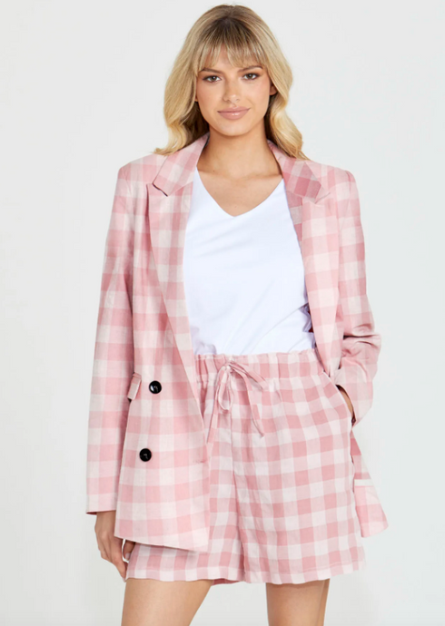 Sass Pippa Blazer/Pink Check|Abbey Road