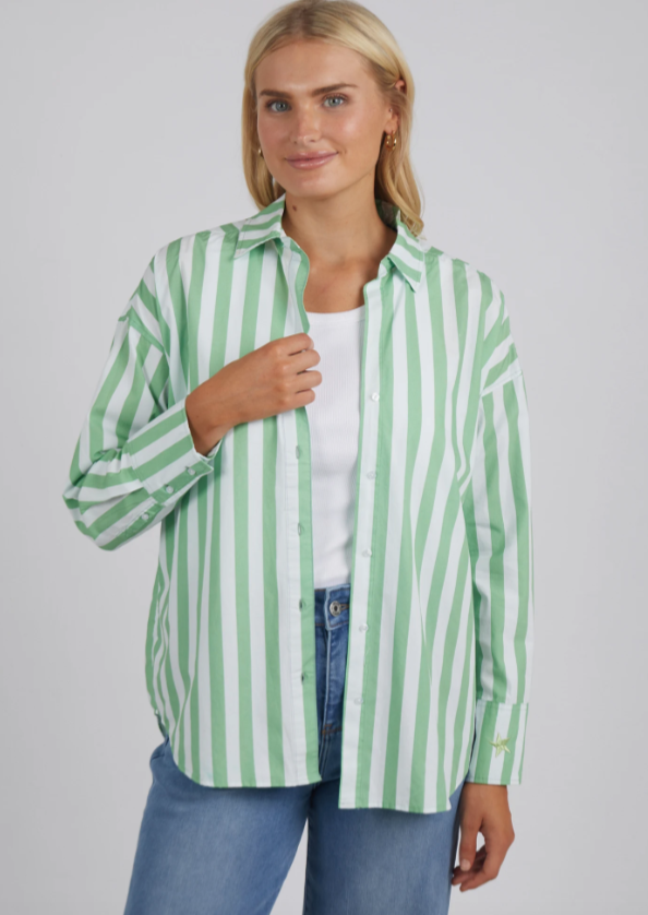 Elm Delia Stripe Shirt Meadow/White Stripe|Abbey Road