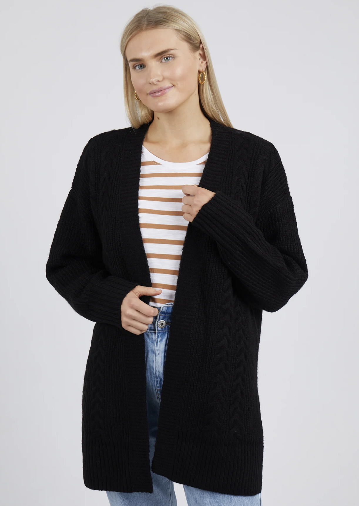 Elm Elliot Cable Cardy/Black|Abbey Road