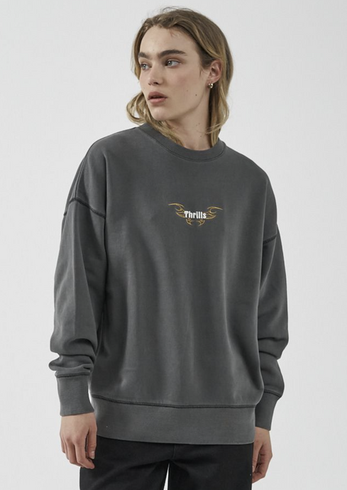 Thrills Golden Wings Slouched Crew/Merch Black|Abbey Road