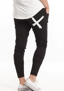 Home Lee Apartment Pants /Black with Single White X|Abbey Road