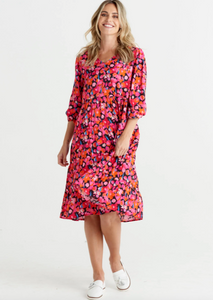 Betty Basics Janie Dress/ Brushed Floral|Abbey Road