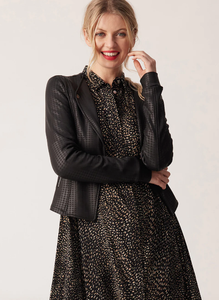 Samina Jacket Black Houndstooth