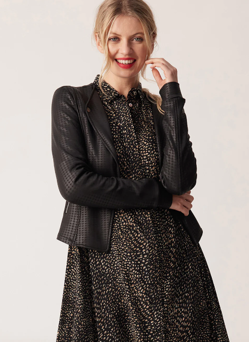 Samina Jacket Black Houndstooth