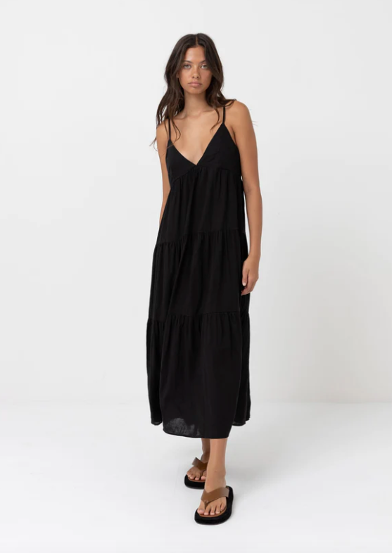 RHYTHM Classic Tiered Midi Dress | Abbey Road Kaikoura