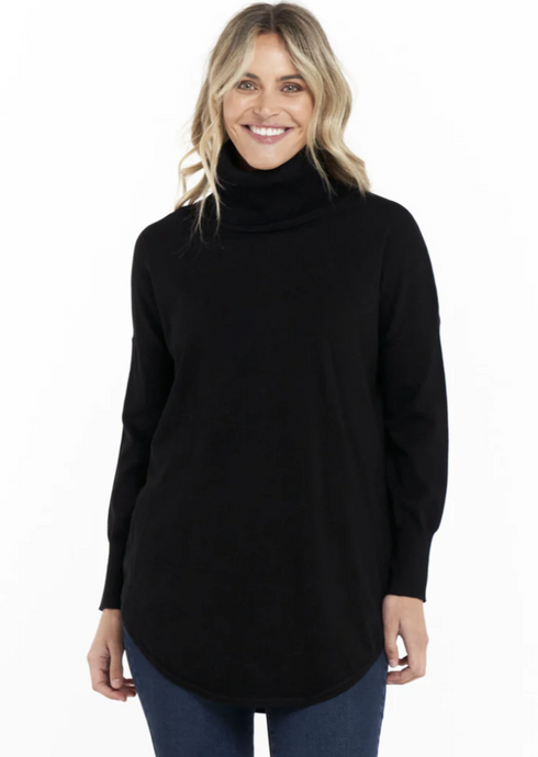 Betty Basics Maison Roll Neck Knit /Black|Abbey Road