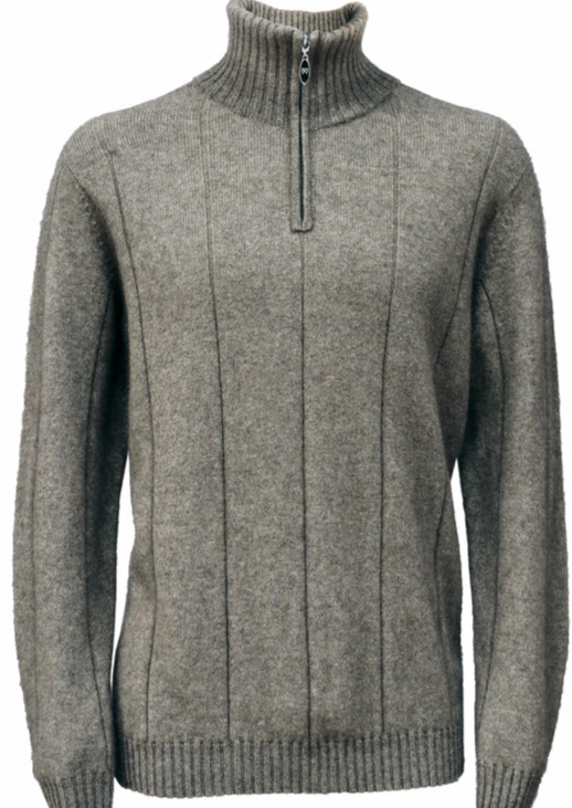 Noble Wilde Men's Javelin Zip Neck/ Pumice|Abbey Road