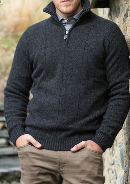 Noble Wilde Men's Javelin Zip Neck/Neptune|Abbey Road