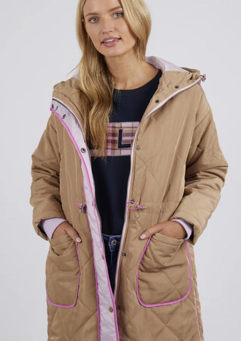 Elm Sahara Quilted Parka/Tan|Abbey Road