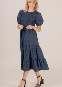 Mi Moso Violet Dress Navy Blue|Abbey Road