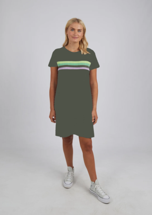 Elm Linden Tee Dress Clover /Pearl Stripe |Abbey Road