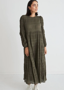 AMONG THE BRAVE Gigi Shirred LS Tiered Maxi Dress | Abbey Road Kaikoura