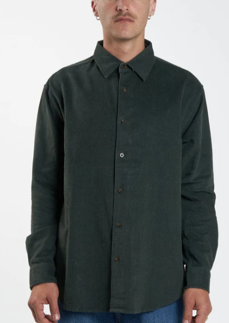 Thrills Gravitating Naturally Cord L/S Shirt/Thyme|Abbey Road