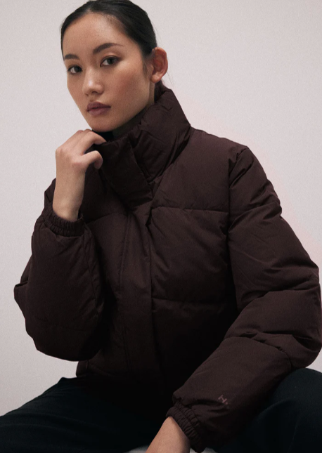 Huffer Womens Demi Puffer Jacket/Cocoa|Abbey Road