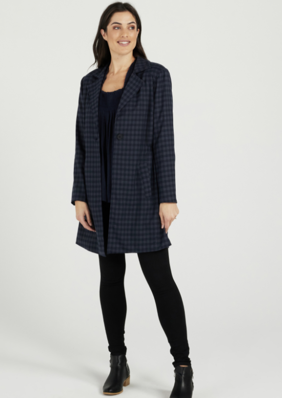 Zafina Ivana Grey Check Jacket|Abbey Road