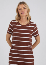 Load image into Gallery viewer, Foxwood Bay Dress Chocolate White Stripe | Abbey Road Kaikoura