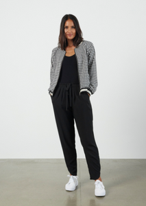 ET ALIA Bomber Jacket Black Check | Abbey Road Kaikoura