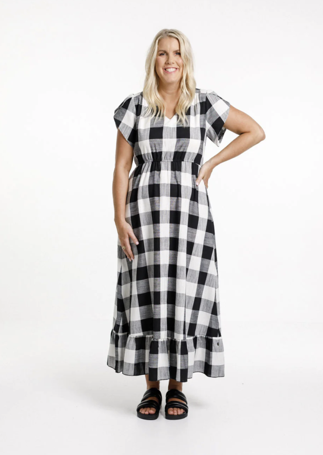 HOME LEE Greta Dress Gingham Check | Abbey Road Kaikoura