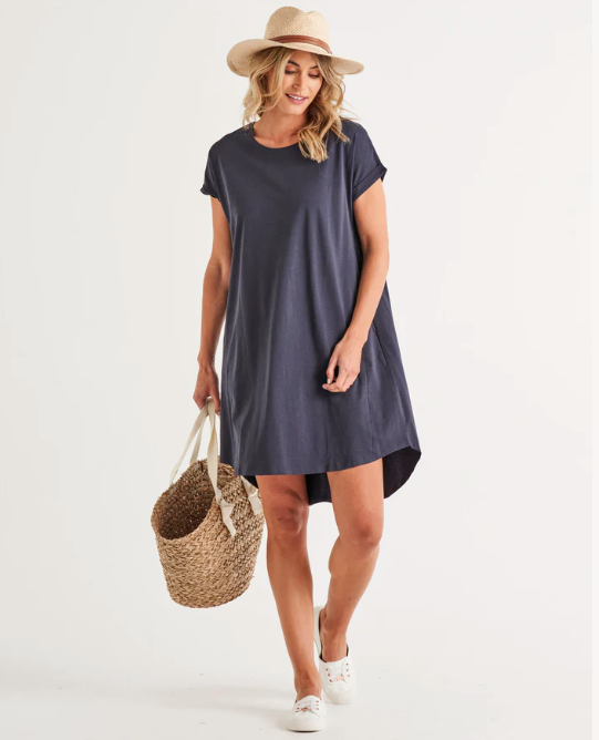 Maxine T Shirt Dress - Coal
