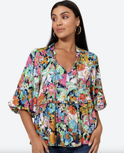 Load image into Gallery viewer, EB &amp; IVE Espirit Frill Top Navy Flourish | Abbey Road Kaikoura