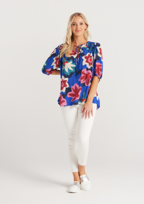 ZAFINA Julia Top Midnight Flower | Abbey Road Kaikoura