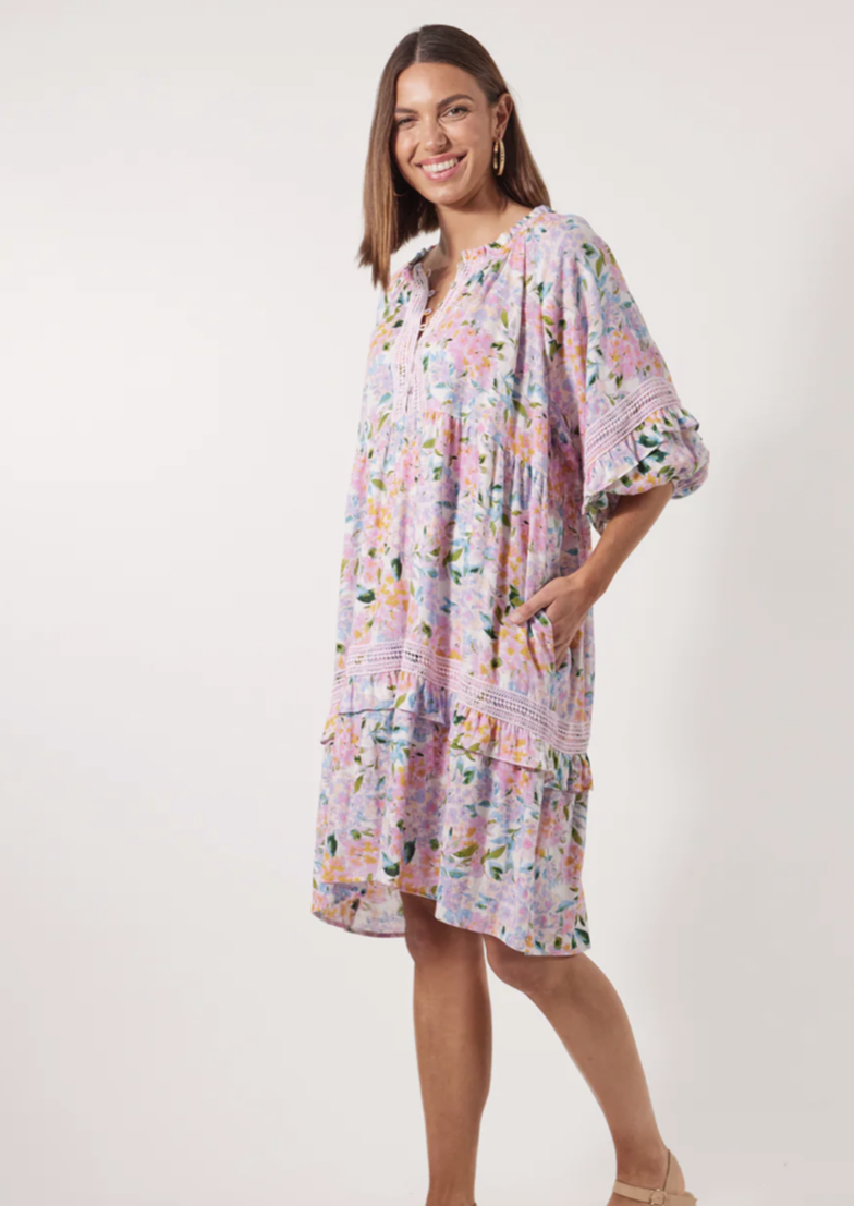 ISLE OF MINE Floral Lace Dress Salt Hydrangea | Abbey Road Kaikoura