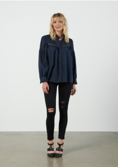 ET ALIA Mikaela Blouse Ink | Abbey Road Kaikoura