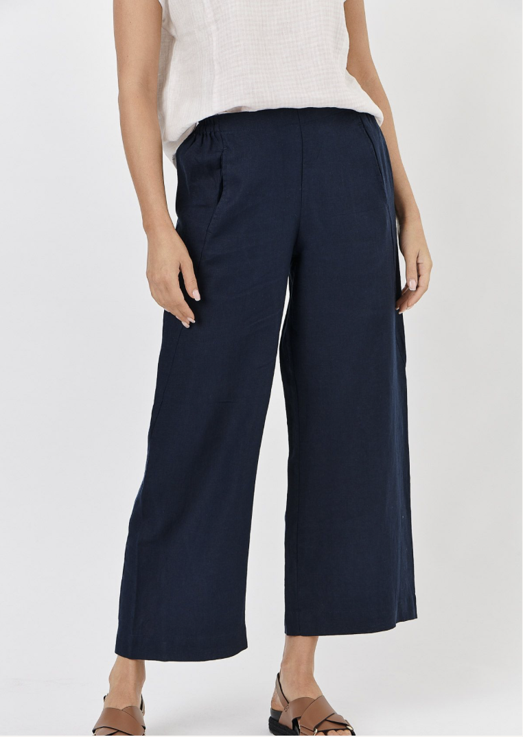 NATURALS BY O&J Linen Pant Navy | Abbey Road Kaikoura