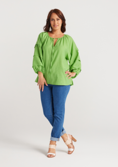 ZAFINA Sadie Top Green | Abbey Road Kaikoura