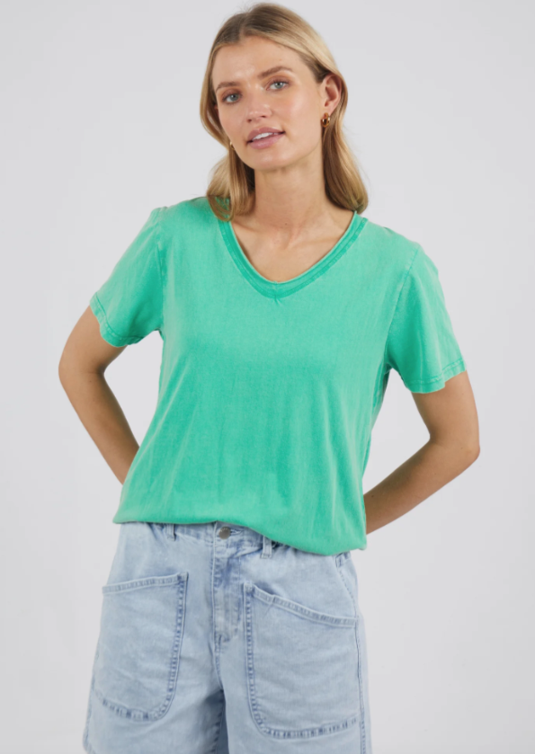 Foxwood Washed Sammy Tee Green | Abbey Road Kaikoura
