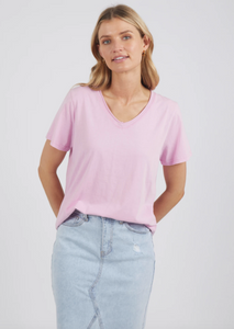 Foxwood Washed Sammy Tee Lilac | Abbey Road Kaikoura