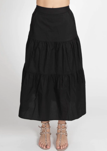 FEDERATION Tier Skirt Black | Abbey Road Kaikoura