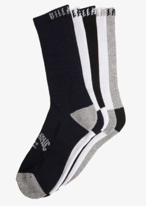 Billabong Sports Socks 5 Pack|Abbey Road