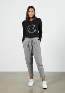 ET ALIA Toby Pant Black Gingham | Abbey Road Kaikoura