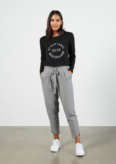 ET ALIA Toby Pant Black Gingham | Abbey Road Kaikoura