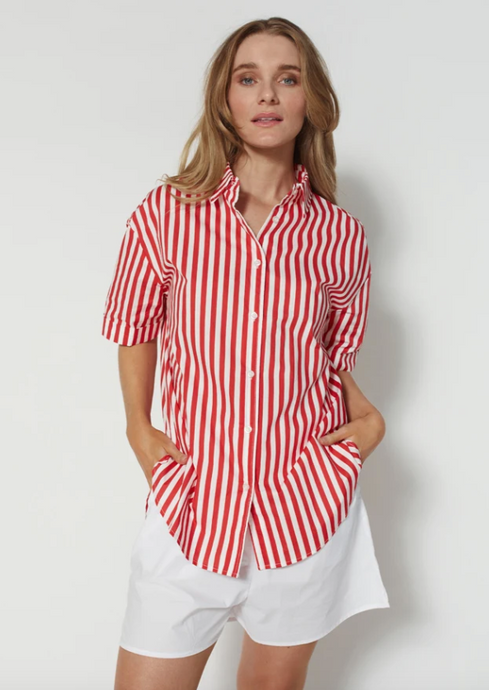 DEAR SUTTON Zain Shirt Red Stripe | Abbey Road Kaikoura